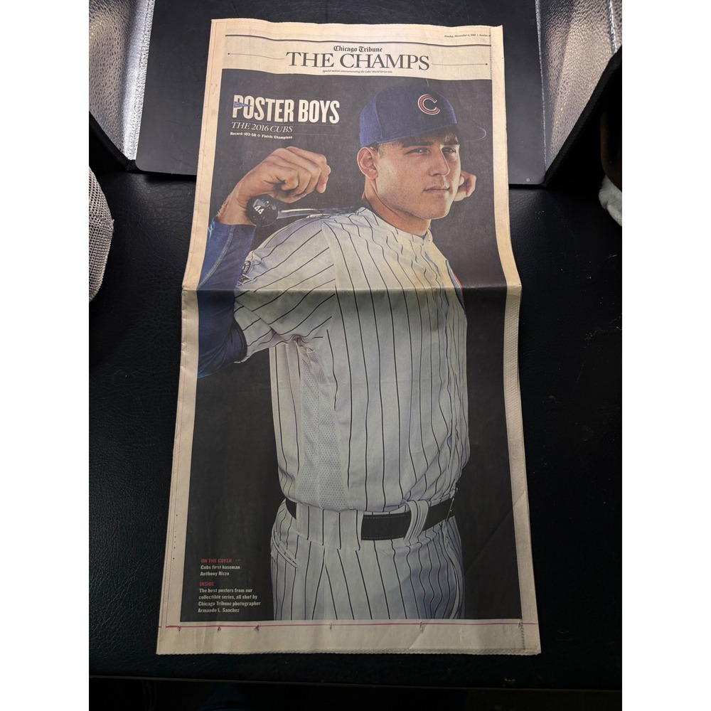 Chicago Tribune The Champs Poster Boys 2016 Cubs World Series Commemorative News